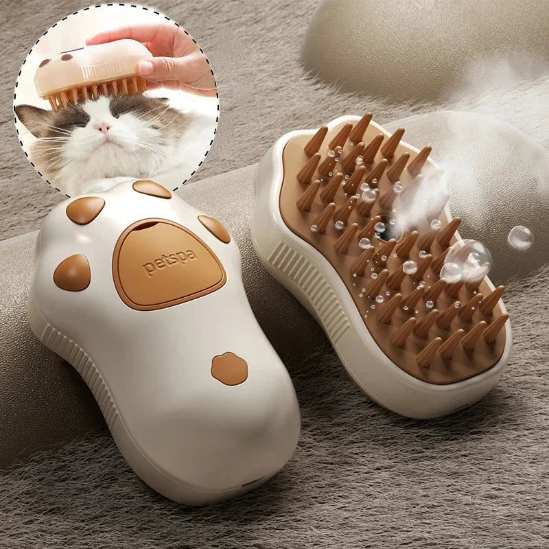 Electric Cat Steam Brush â€“ 3-In-1 Pet Grooming Comb with Water Spray for Cats and Dogs, USB Rechargeable