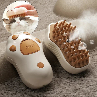 Electric Cat Steam Brush â€“ 3-In-1 Pet Grooming Comb with Water Spray for Cats and Dogs, USB Rechargeable