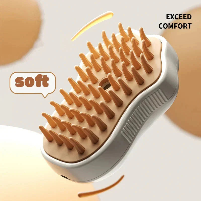 Electric Cat Steam Brush â€“ 3-In-1 Pet Grooming Comb with Water Spray for Cats and Dogs, USB Rechargeable