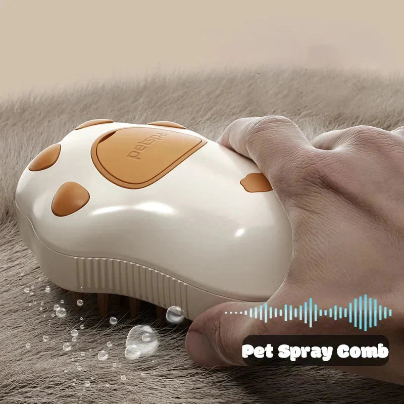 Electric Cat Steam Brush â€“ 3-In-1 Pet Grooming Comb with Water Spray for Cats and Dogs, USB Rechargeable